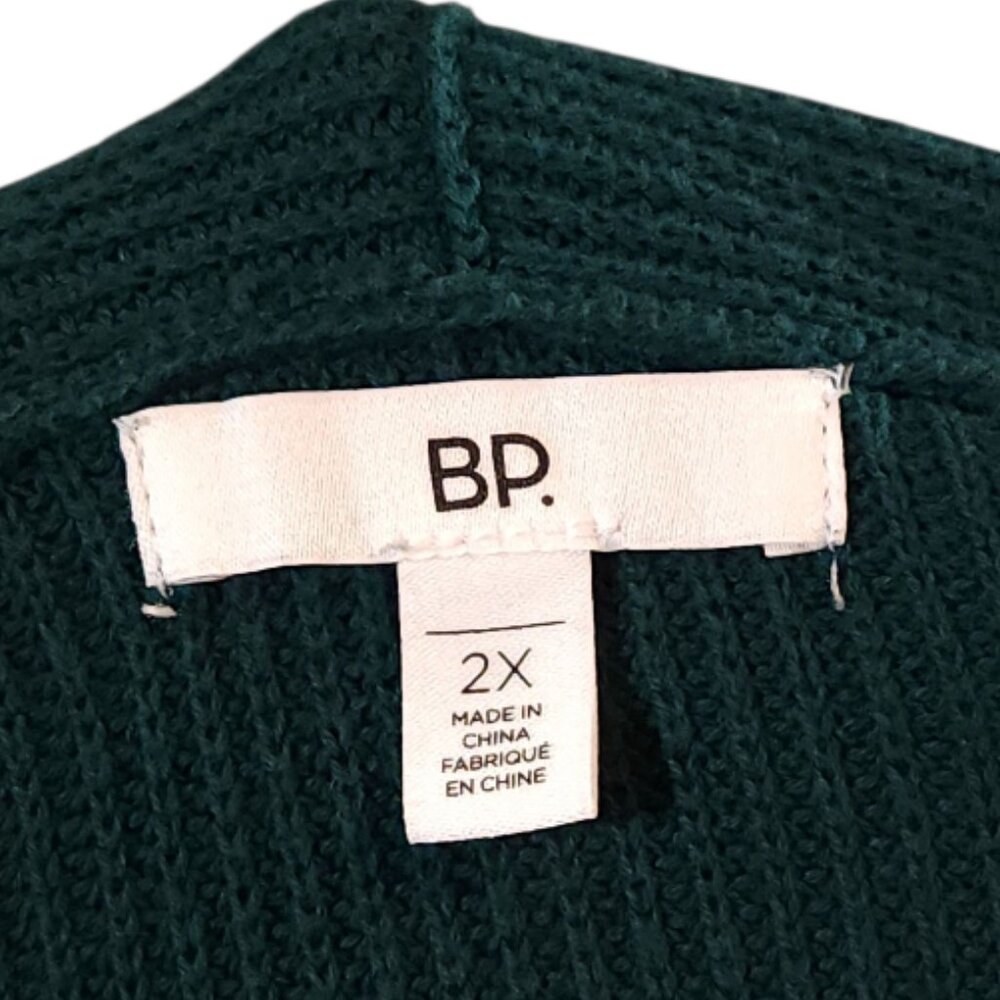 BP. Green Curved Hem Open-front Longline Cardigan in Green Holiday Women's 2X - Picture 7 of 7